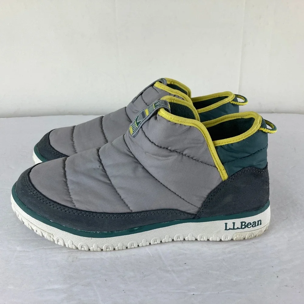 LL Bean Mountain Classic Puffer Boots Womens 6 Gray Green Gorpcore Rain Snow